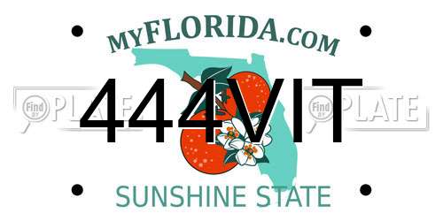 444VIT Florida License Plate