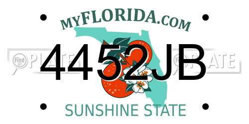 4452JB Florida License Plate