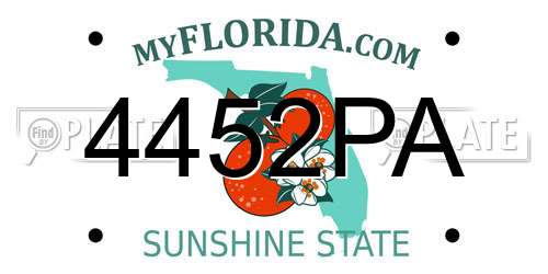 4452PA Florida License Plate