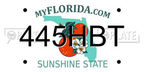 445HBT Florida License Plate
