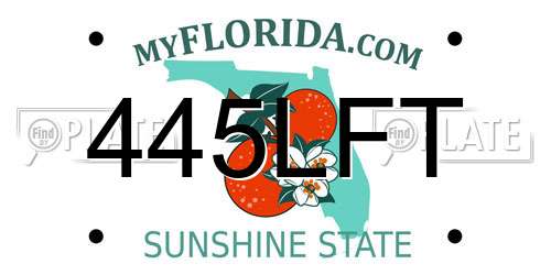 445LFT Florida License Plate