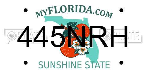 445NRH Florida License Plate
