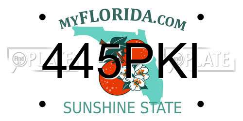 445PKI Florida License Plate
