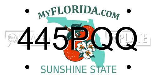 445PQQ Florida License Plate