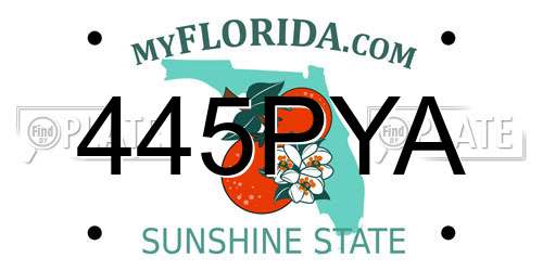 445PYA Florida License Plate