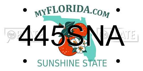 445SNA Florida License Plate