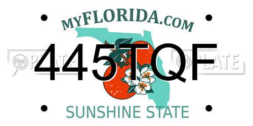 445TQF Florida License Plate
