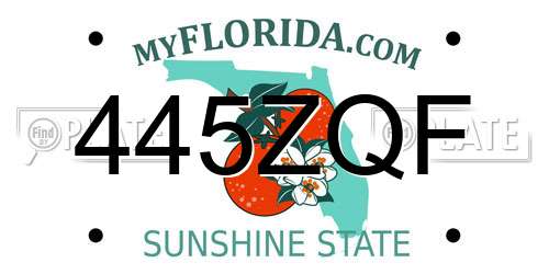 445ZQF Florida License Plate