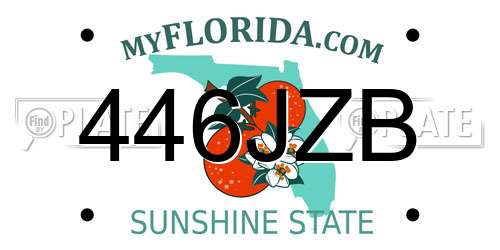 446JZB Florida License Plate