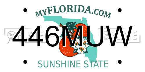 446MUW Florida License Plate