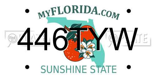 446TYW Florida License Plate