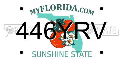 446YRV Florida License Plate