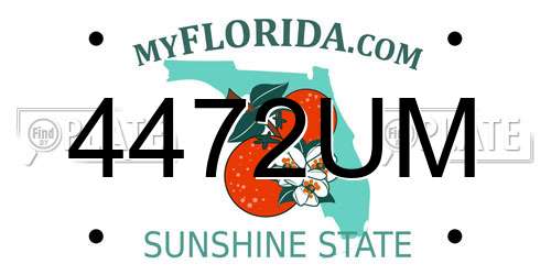 4472UM Florida License Plate