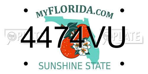 4474VU Florida License Plate