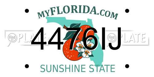 4476IJ Florida License Plate