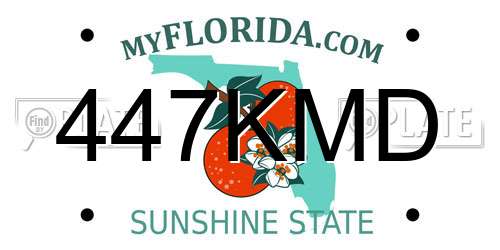 447KMD Florida License Plate