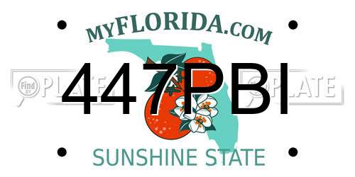 447PBI Florida License Plate