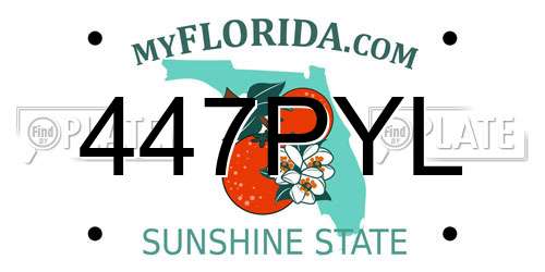 447PYL Florida License Plate