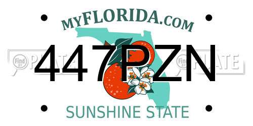 447PZN Florida License Plate