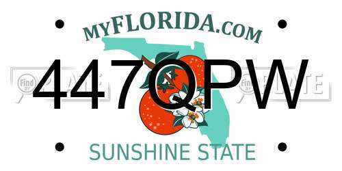 447QPW Florida License Plate