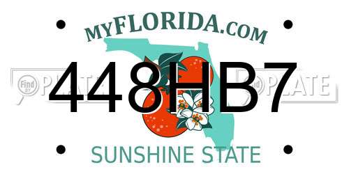 448HB7 Florida License Plate