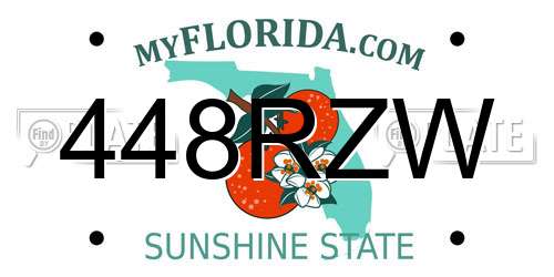 448RZW Florida License Plate