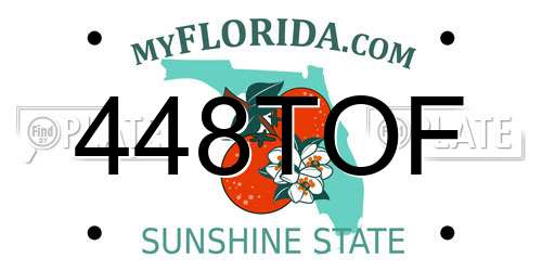 448TOF Florida License Plate