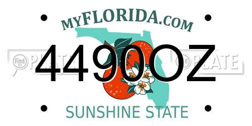 4490OZ Florida License Plate