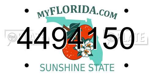 4494150 Florida License Plate