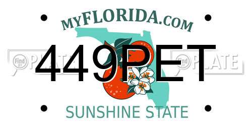 449PET Florida License Plate