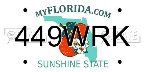 449WRK Florida License Plate