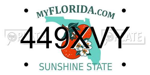 449XVY Florida License Plate
