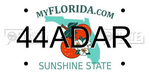 44ADAR Florida License Plate