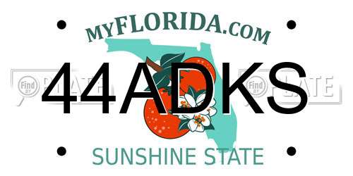 44ADKS Florida License Plate