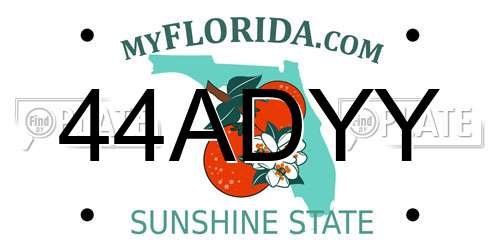 44ADYY Florida License Plate