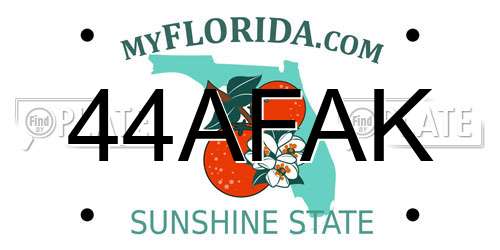 44AFAK Florida License Plate