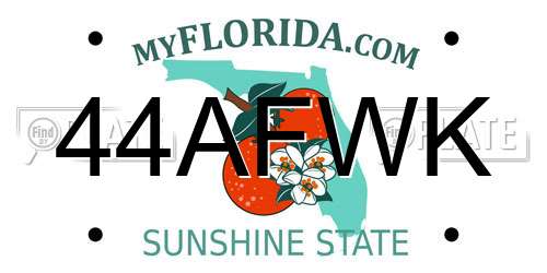 44AFWK Florida License Plate
