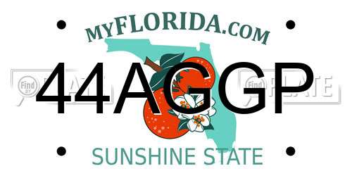 44AGGP Florida License Plate
