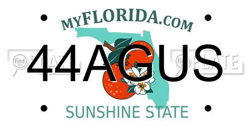 44AGUS Florida License Plate