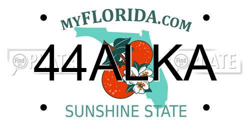 44ALKA Florida License Plate