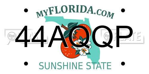 44AQQP Florida License Plate
