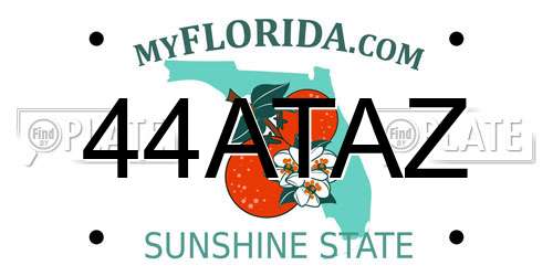 44ATAZ Florida License Plate