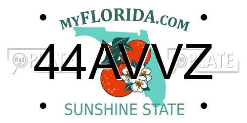 44AVVZ Florida License Plate