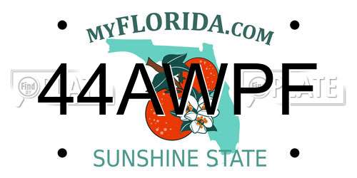 44AWPF Florida License Plate