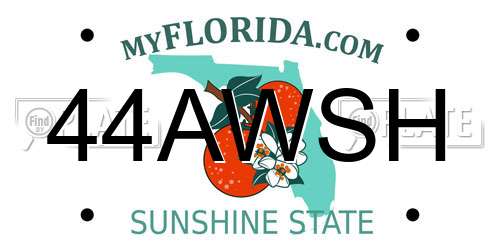 44AWSH Florida License Plate