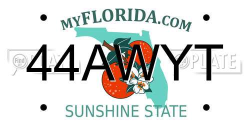 44AWYT Florida License Plate