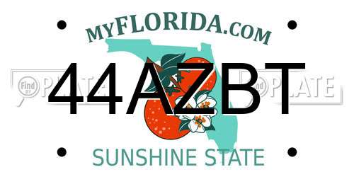 44AZBT Florida License Plate