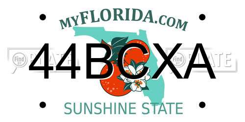 44BCXA Florida License Plate