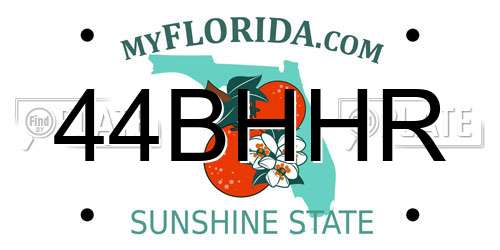 44BHHR Florida License Plate