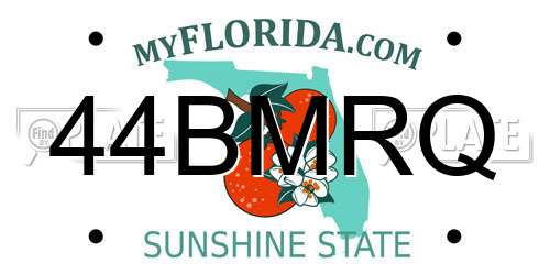 44BMRQ Florida License Plate
